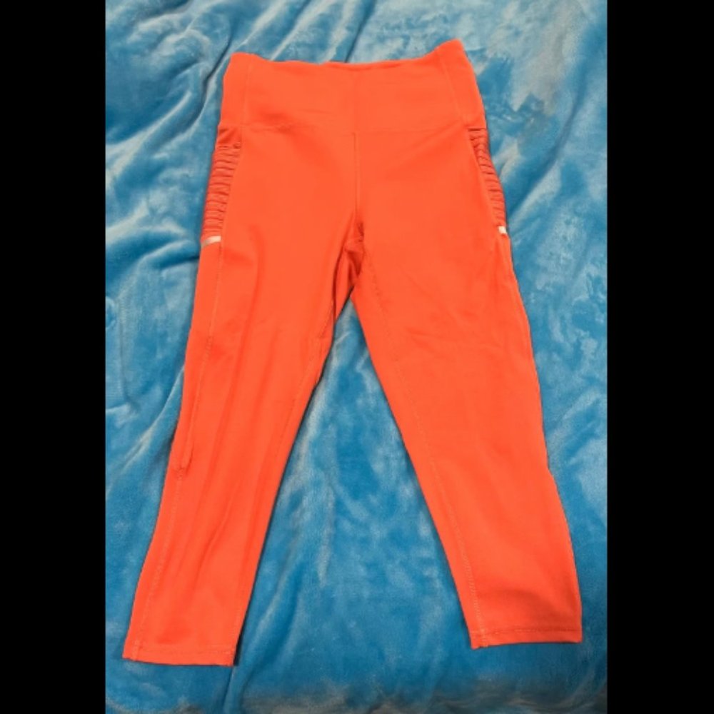 Better Sports Performance Athletic Capri with Side Pockets - L Orange